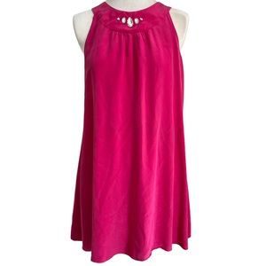 Gorgeous Whitley 100% Silk Bright Pink Shift Dress - Immaculate Condition - SML